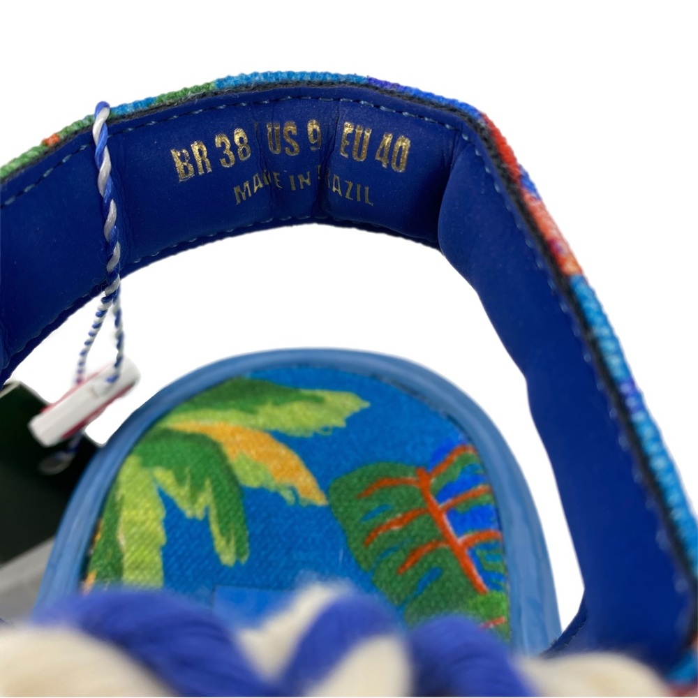 FARM Rio Blue Macaw Ankle Tie Platform Sandals - Picture 9 of 12
